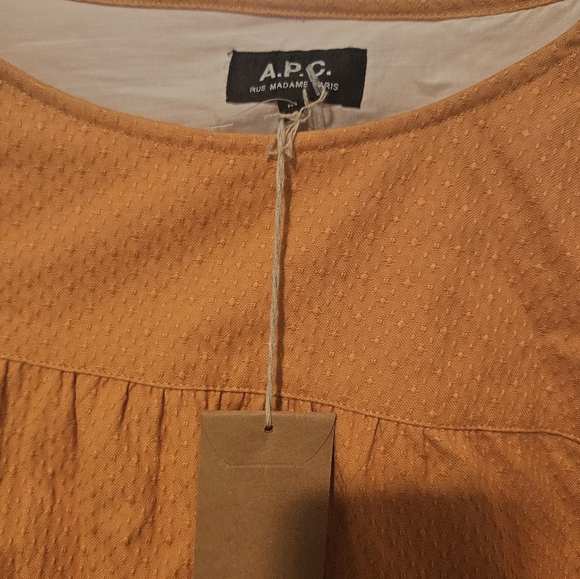 A.P.C. Gold Yellow shift dress NWT Sze Medium - Picture 4 of 5